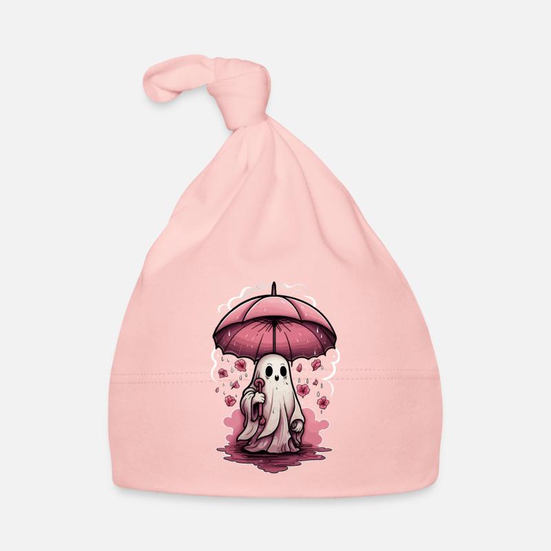 Geist im Regen mit Rosa Regenschirm Geschenk Baby Bio-Mütze