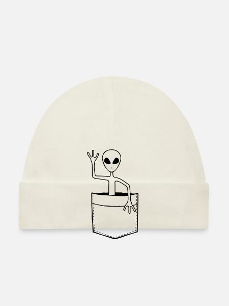 Sac Alien vagues friendly - Bonnet bio Bébé - rose - Devant