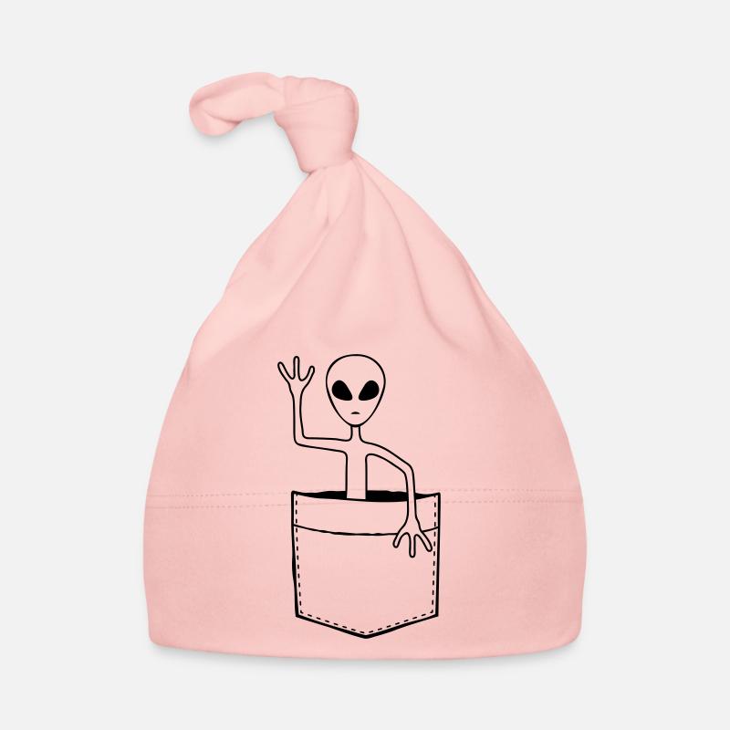 Tasche Alien winkt freundlich Baby Bio-Mütze