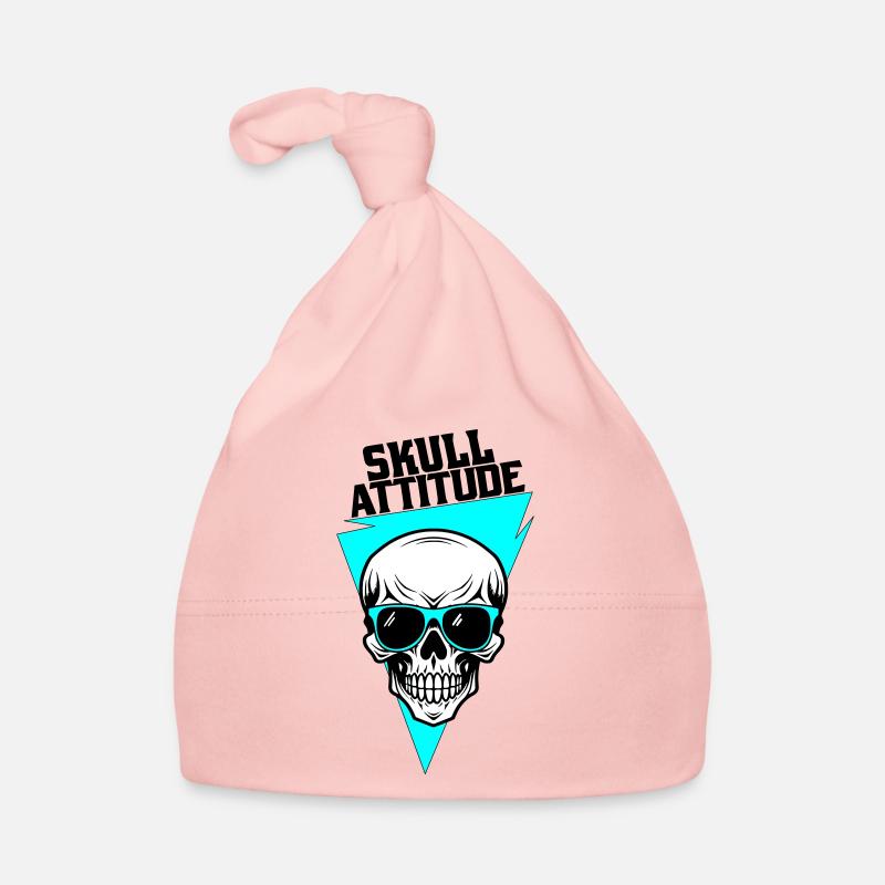 Totenkopf mit Brille Baby Bio-Mütze