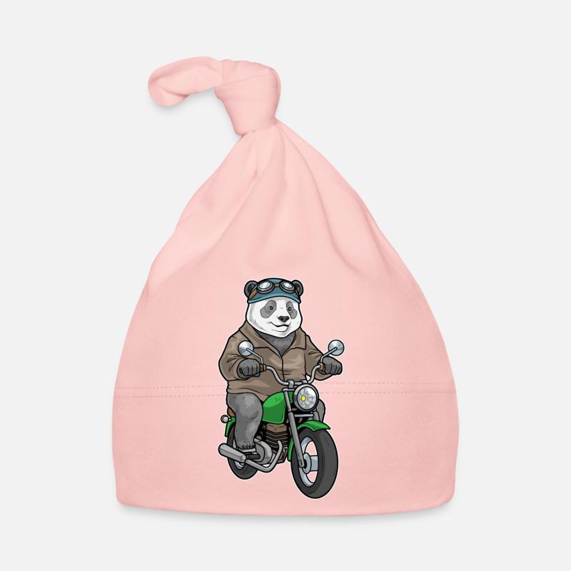 Panda Motorrad Baby Bio-Mütze