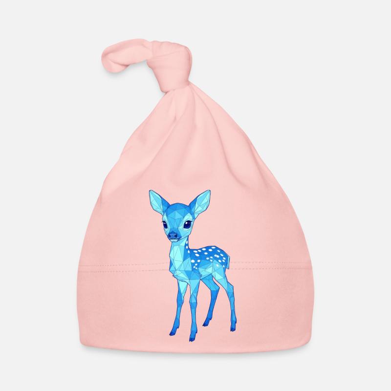 Cerf bleu low-poly Bonnet bio Bébé