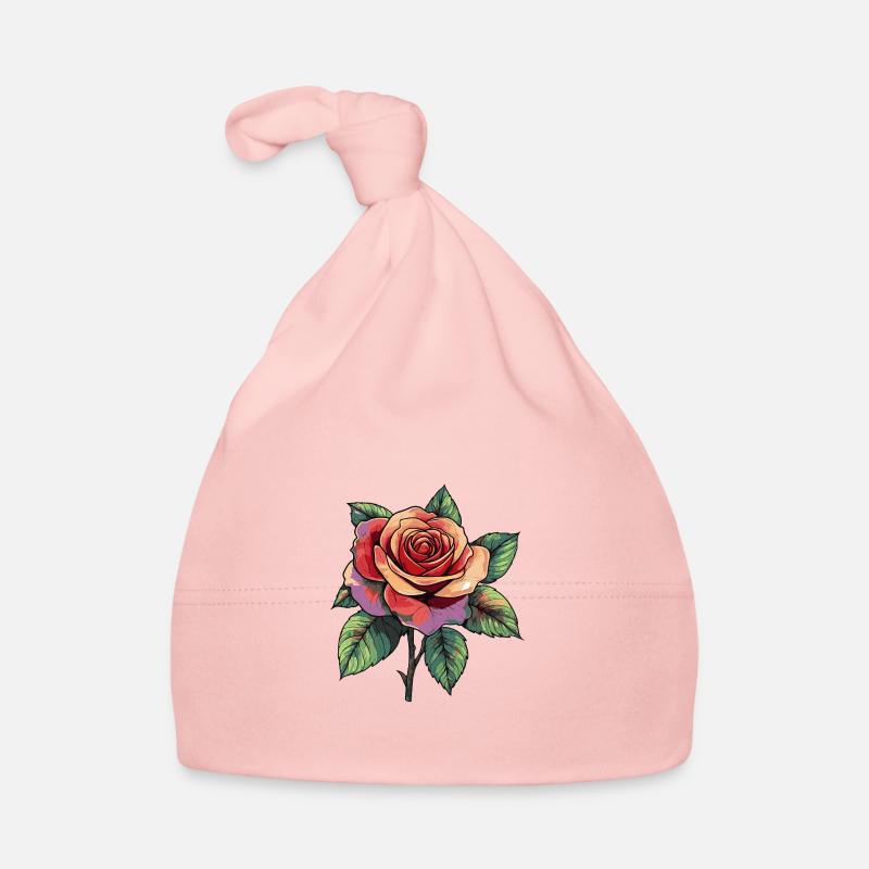 Rose Flower Organic Baby Cap