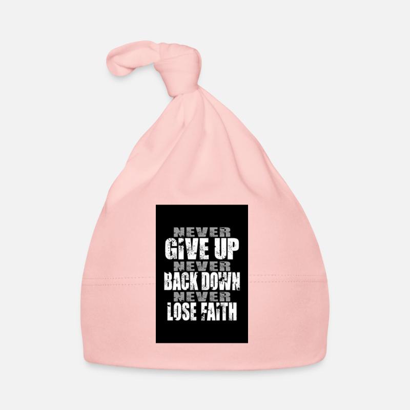 NEVER BACK DOWN Organic Baby Cap