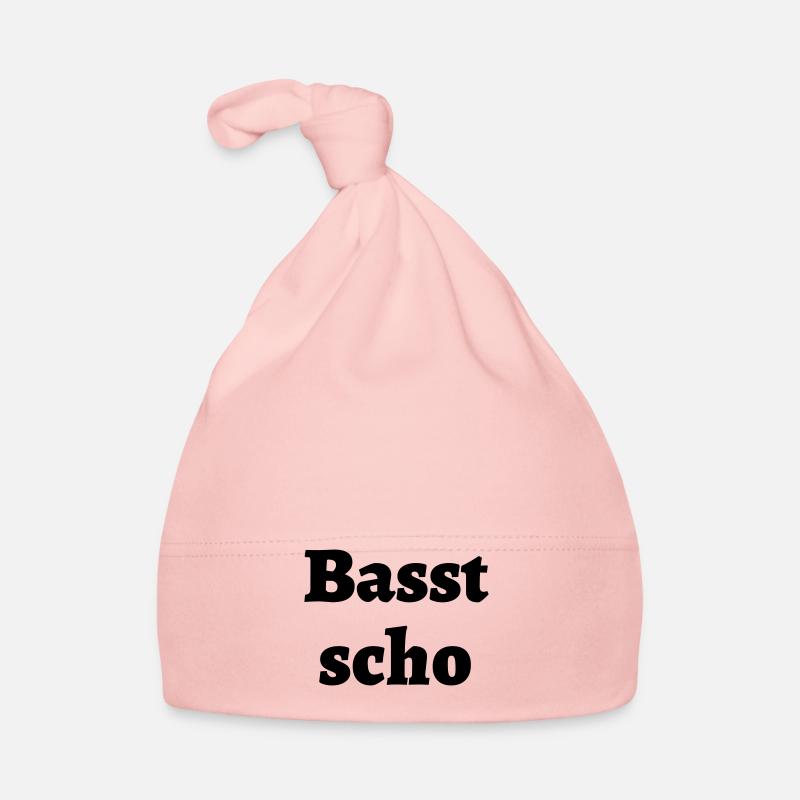 Basst scho - bayrischer Spruch - Baby Bio-Mütze - Rosa