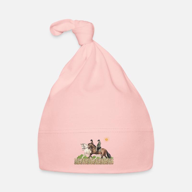 Balade à cheval avec un ami. Bonnet bio Bébé