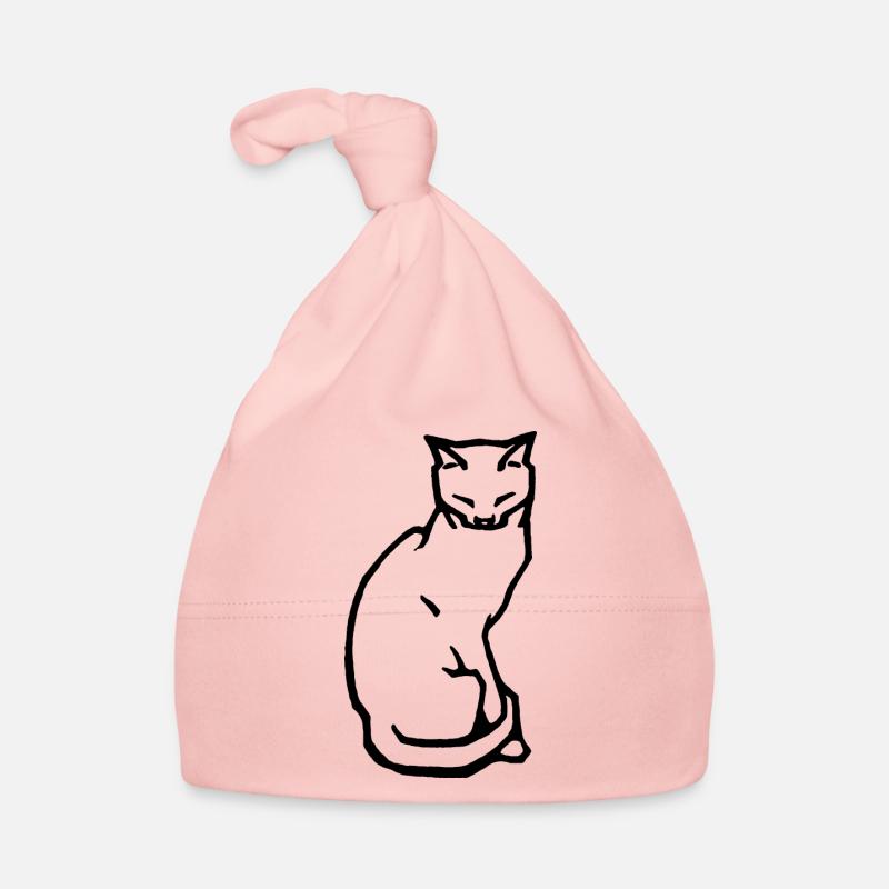 Chat - Bonnet bio Bébé - rose