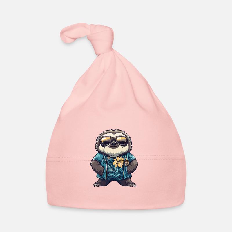 Faultier Comic Urlaub Baby Bio-Mütze