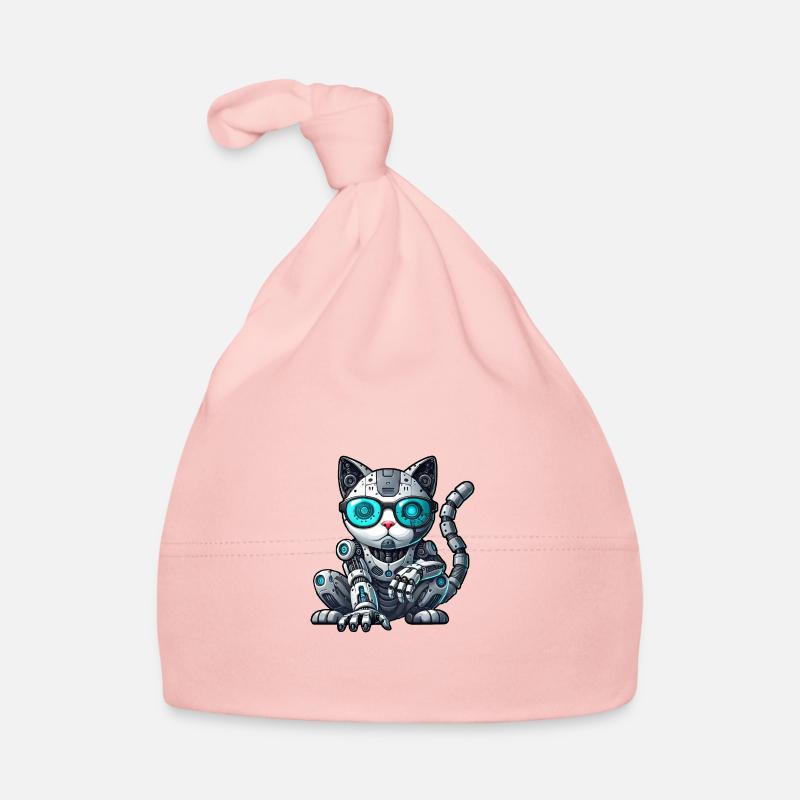 Cool Cats Cyborg Mech Comic Illustration Organic Baby Cap