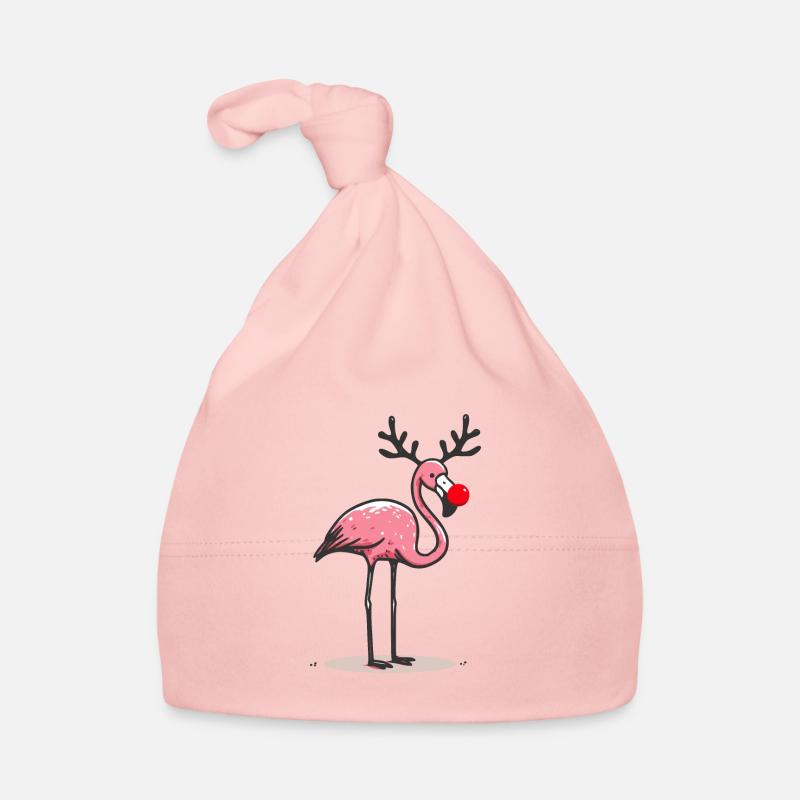 Flamant rose de Noël Bonnet bio Bébé