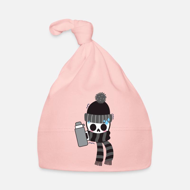 Skeleton with bottle shivering and sweating Organic Baby Cap