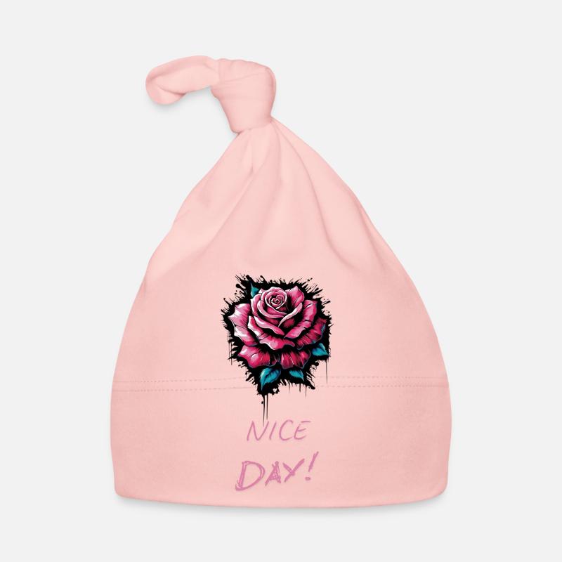 Rose NICE DAY - Valentine's Day Organic Baby Cap