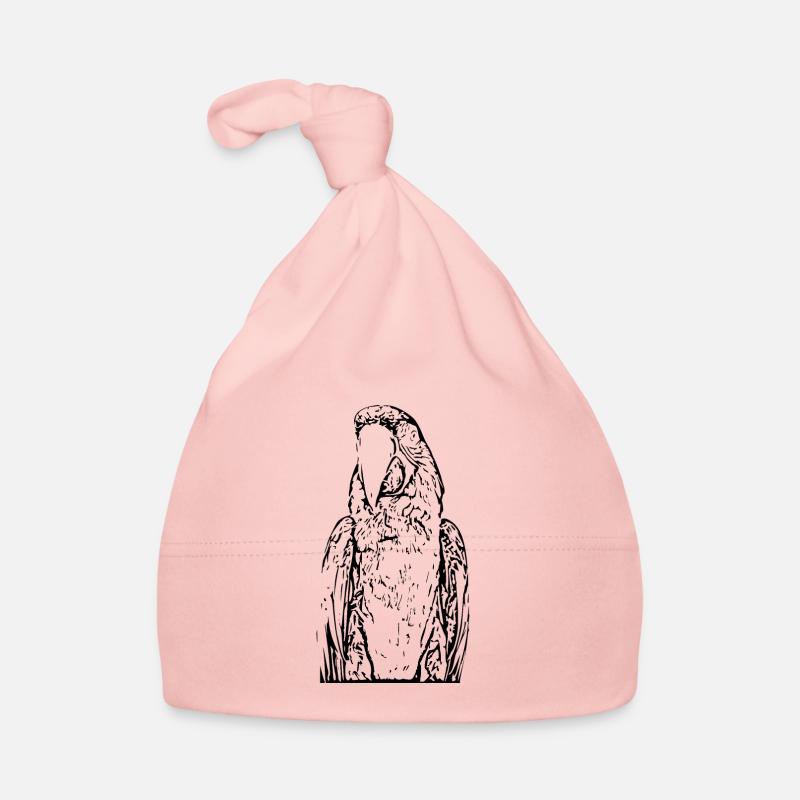 Parrot Bird Black Organic Baby Cap