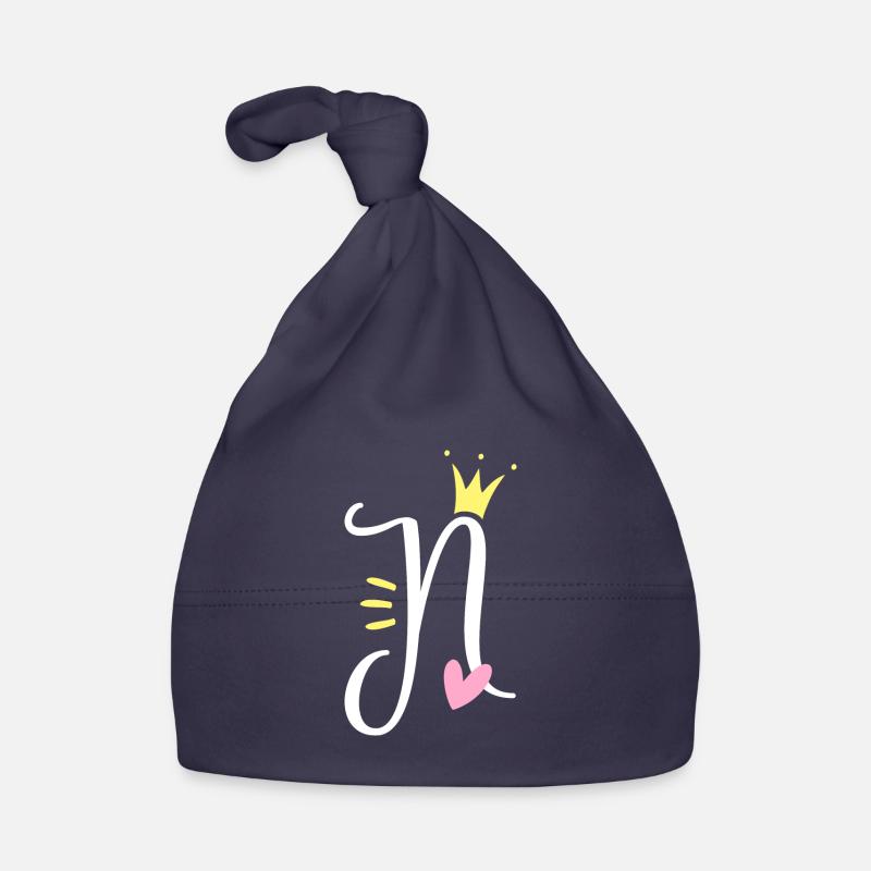 Lettre N Lettre initiale Couronne Bonnet bio Bébé