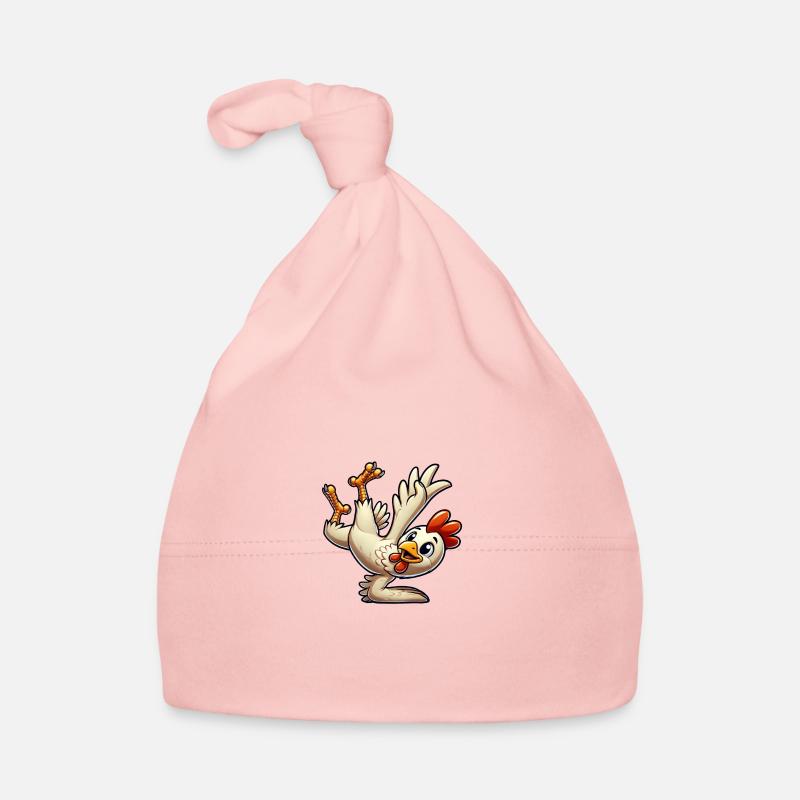 Breakdance chicken in handstand and somersault Organic Baby Cap