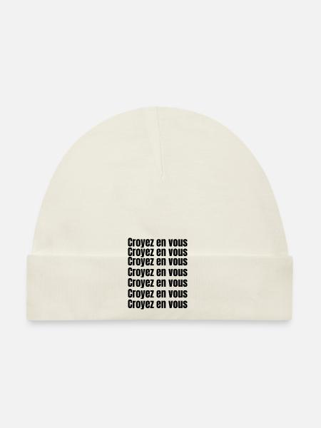 Croyez en vous tout est possible - Bonnet bio Bébé - rose - Devant