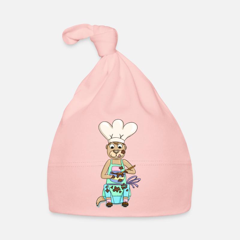 Erdmännchen backt Schokokuchen Baby Bio-Mütze