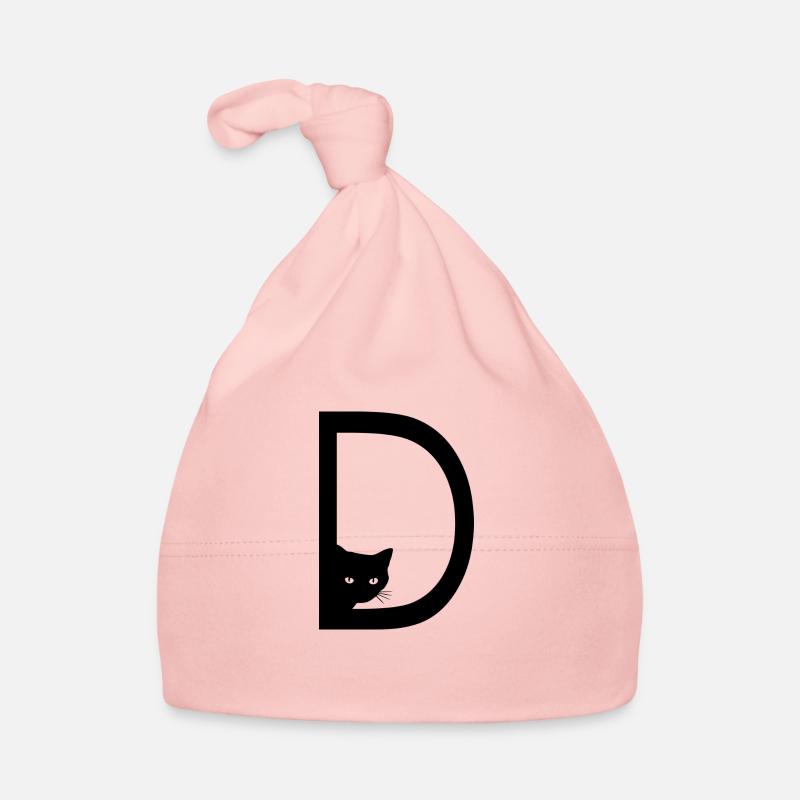 Lettre D avec chat Bonnet bio Bébé
