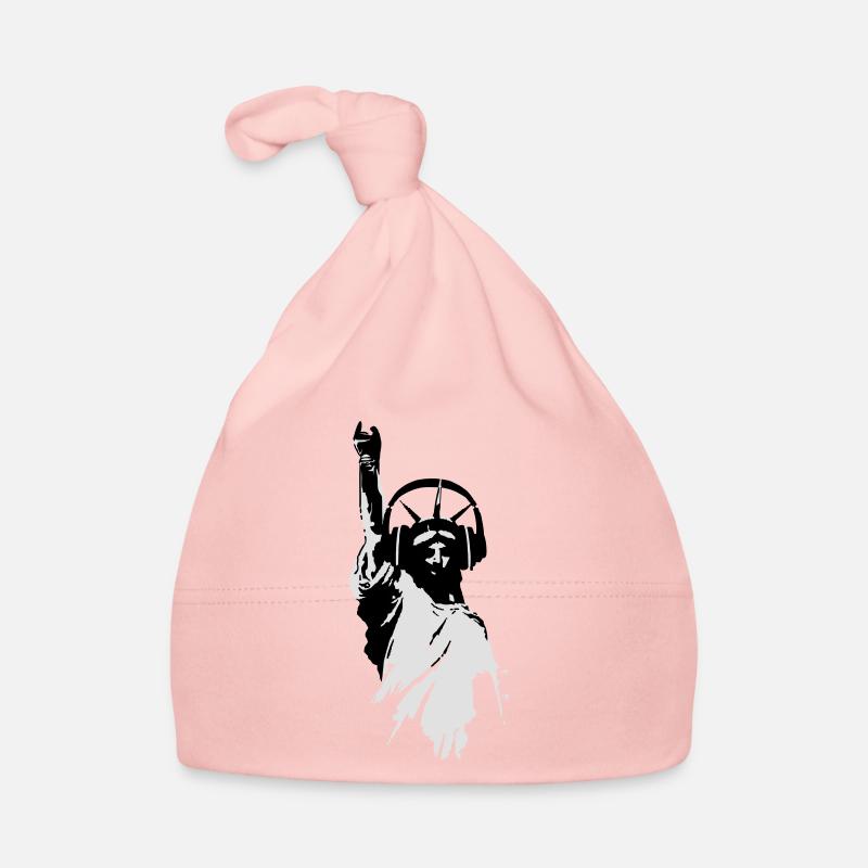 DJane Lady Liberty mit Kopfhörer Baby Bio-Mütze