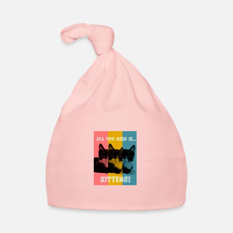 Kätzchen (Farbe) - Baby Bio-Mütze - Rosa