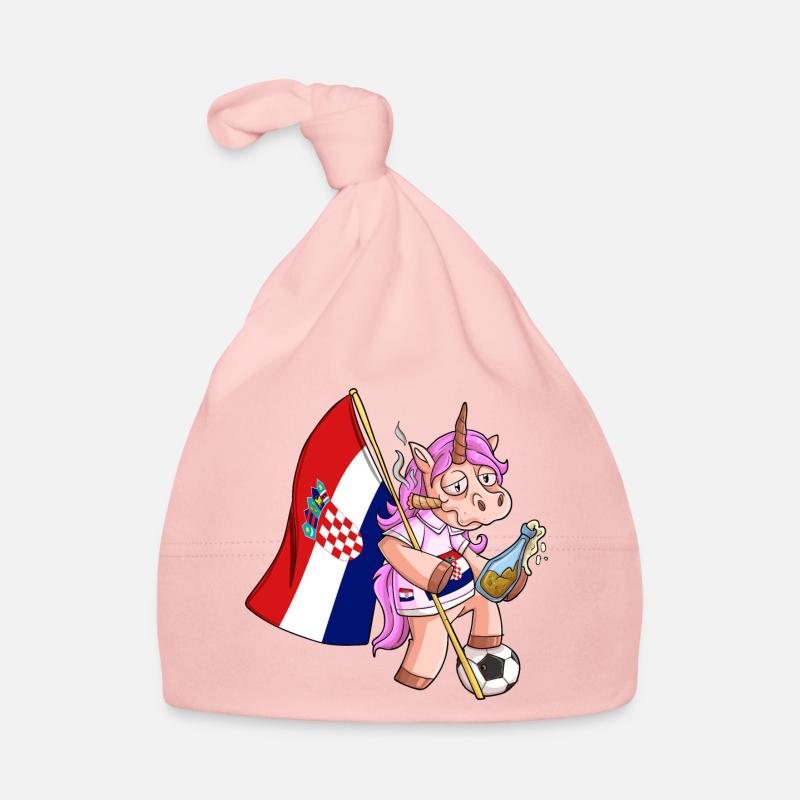 Licorne du parti croate - Bonnet bio Bébé - rose