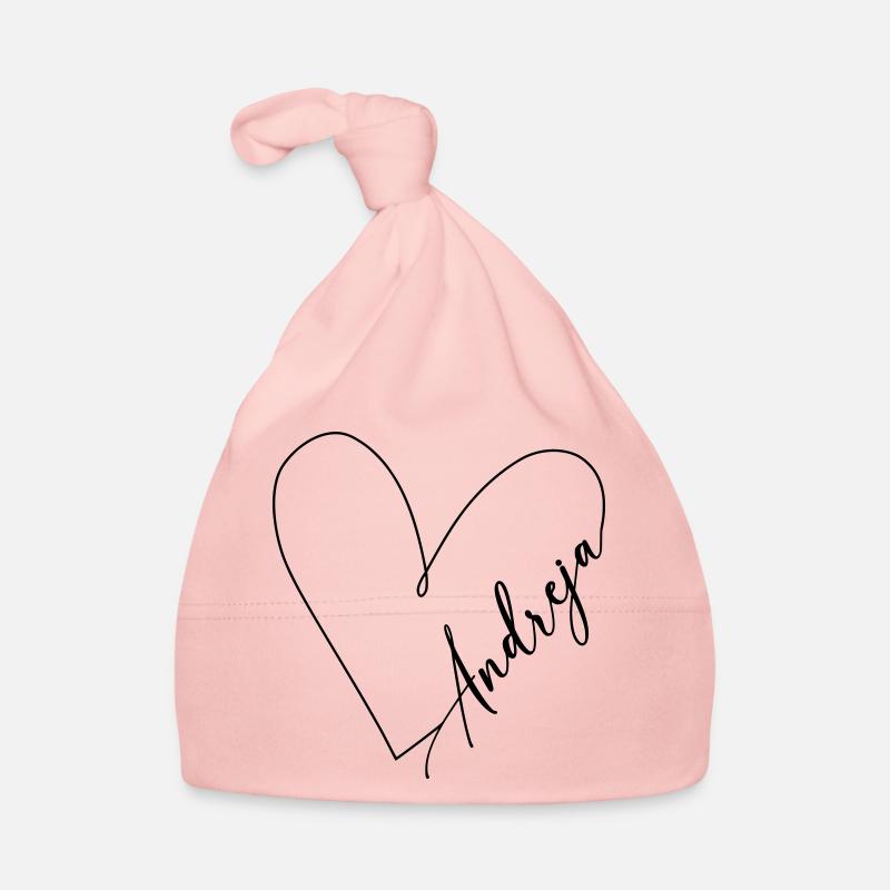 Andreja Name Heart Line Organic Baby Cap