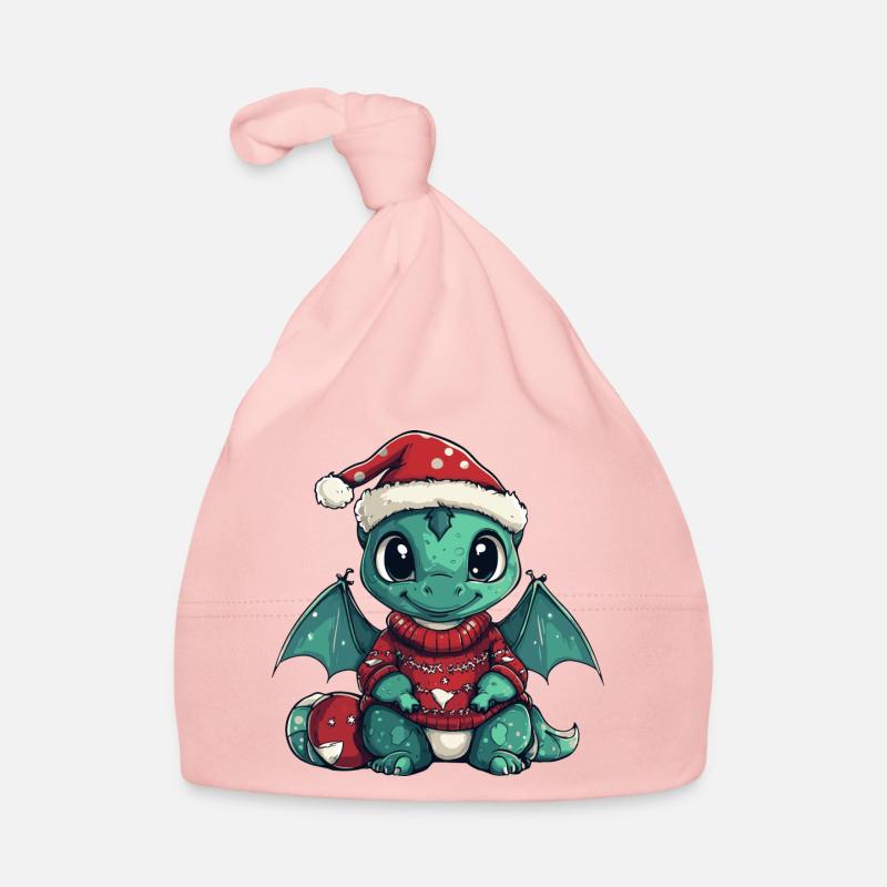 Drache Weihnachten Comic Baby Bio-Mütze