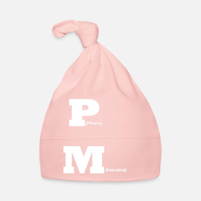 PonyMama blanche - Bonnet bio Bébé - rose