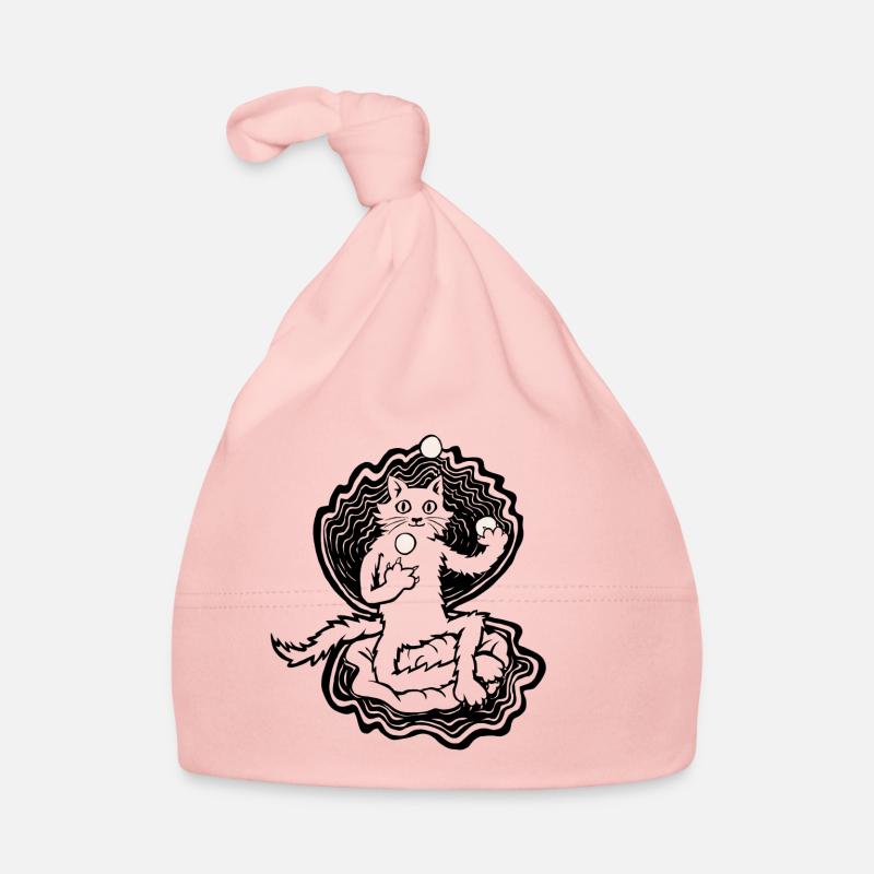 Muschelkatze - Baby Bio-Mütze - Rosa