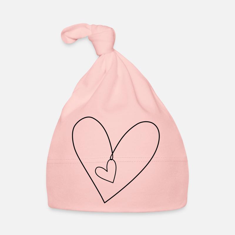 Des cœurs dans le cœur Bonnet bio Bébé