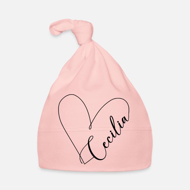 Cecilia Nom Ligne de Coeur Bonnet bio Bébé