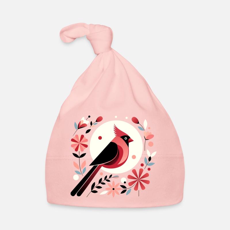 Kardinal und Blumen Baby Bio-Mütze