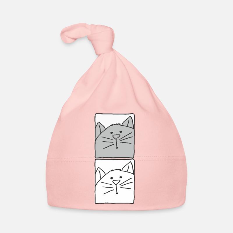 Cat Grey and White Organic Baby Cap