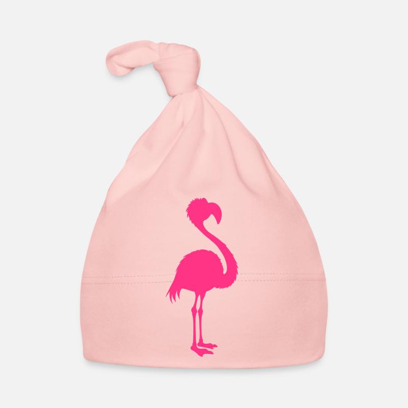 flamant rose vector silhouette costume oiseau - Bonnet bio Bébé - rose