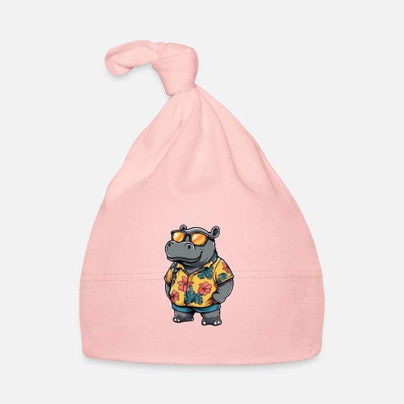 Hippopotame Bande dessinée Vacances Bonnet bio Bébé