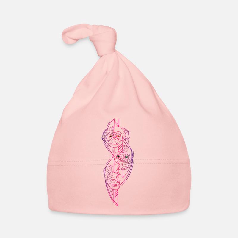 Three wise Monkeys Pink | Three wise monkeys pink Organic Baby Cap