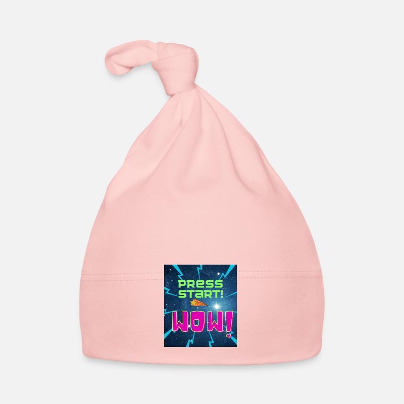 Press Start! WOW! - Organic Baby Cap - pink