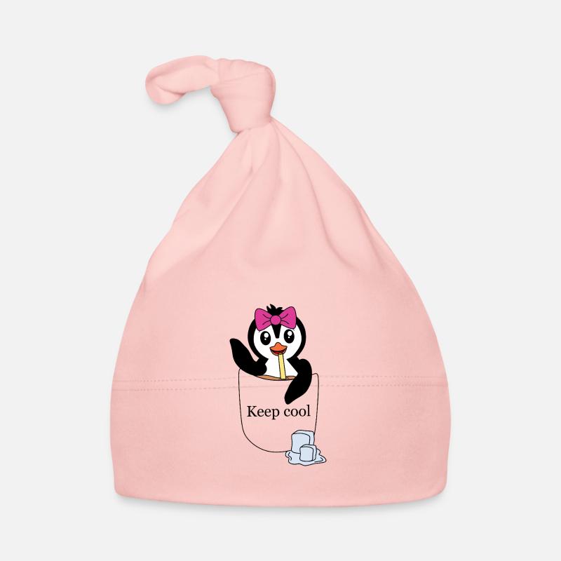 Penguin in breast pocket – Keep cool Organic Baby Cap