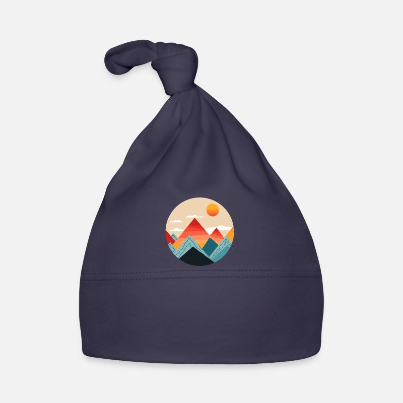 Mountains and sun Organic Baby Cap