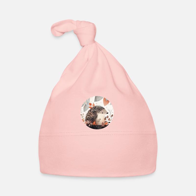 Hérissons en automne - Bonnet bio Bébé - rose