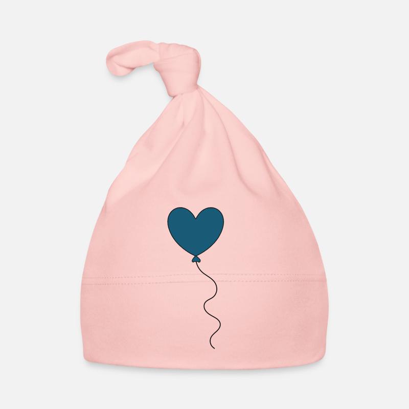 Blue Heart Balloon Balloon Valentine's Day Organic Baby Cap