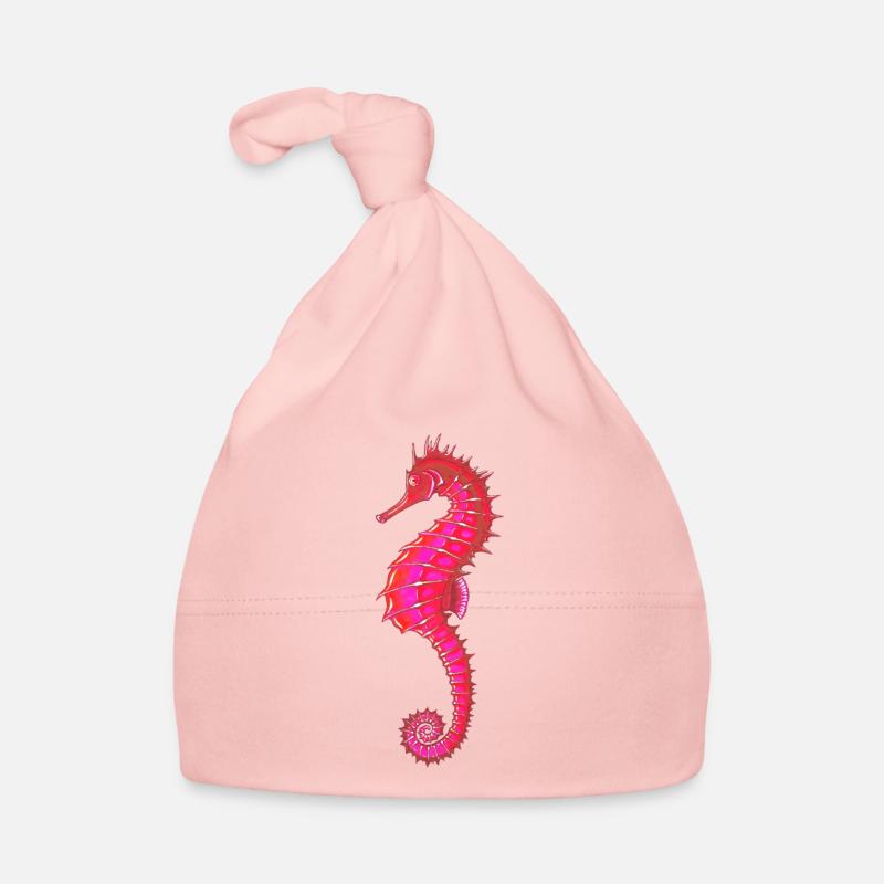 Seepferdchen Cerise Pink. Meeresleben. Seepferdchen Baby Bio-Mütze