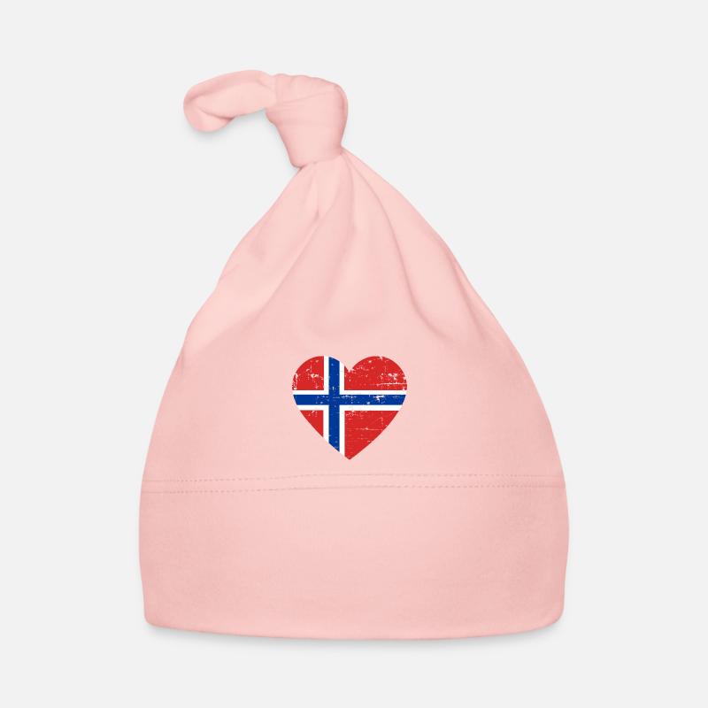 Drapeau du cœur de Norvège Bonnet bio Bébé