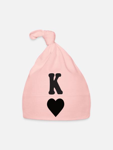 König Herz - Baby Bio-Mütze - Rosa - Vorne