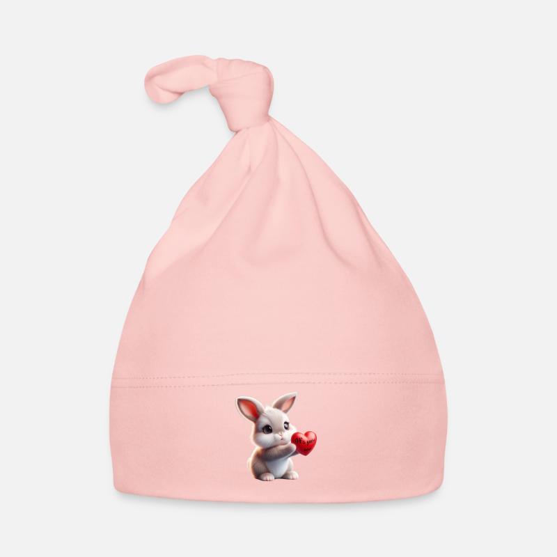 Bunny - mon cœur t’appartient - Bonnet bio Bébé - rose