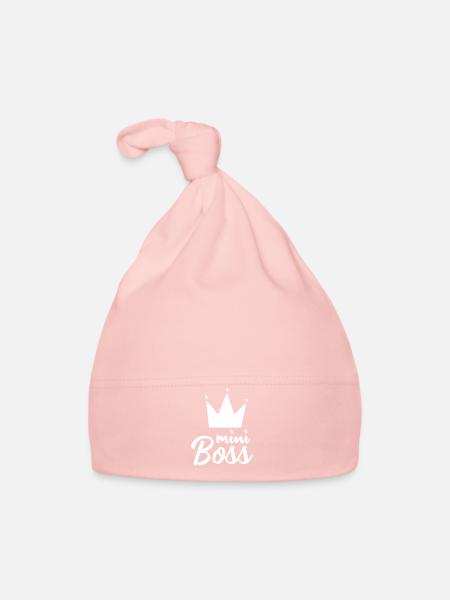Petit patron, patron de gamin, petit chef, chef - Bonnet bio Bébé - rose - Devant