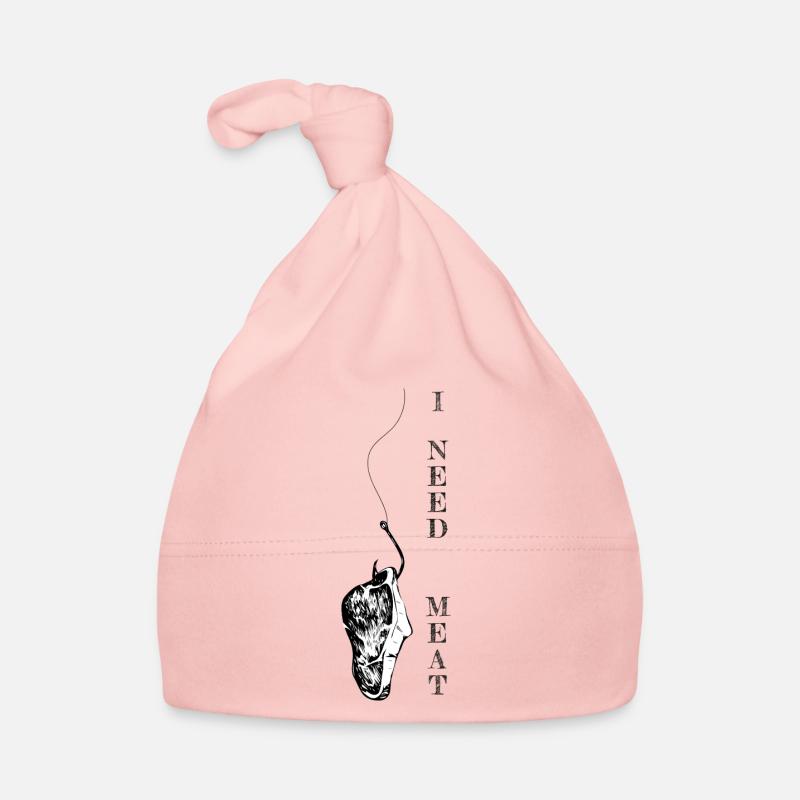 I need Meat - I Love Steak - Bonnet bio Bébé - rose