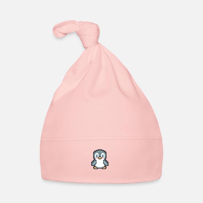 Pingouin pixel art Bonnet bio Bébé