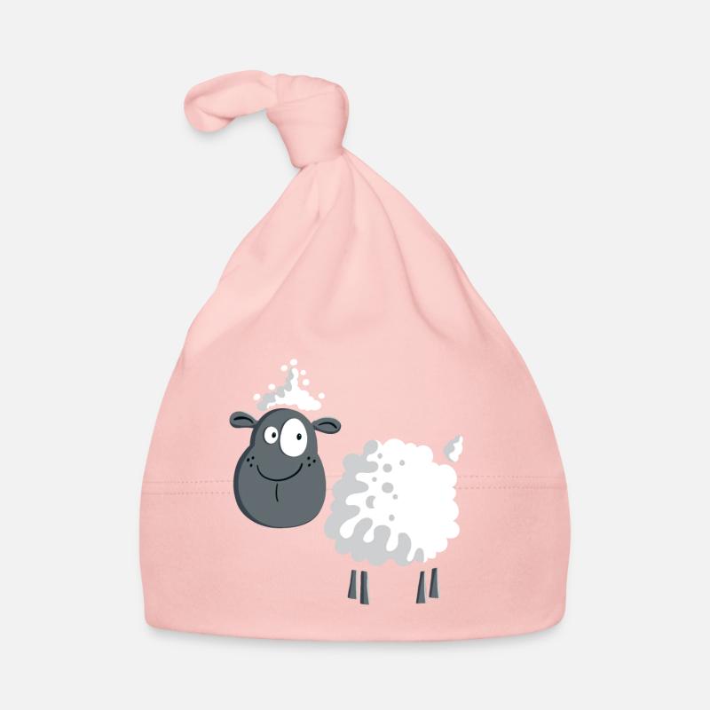 Moutons laineux mignon - Bébé - Cadeau - Enfant - Bonnet bio Bébé - rose