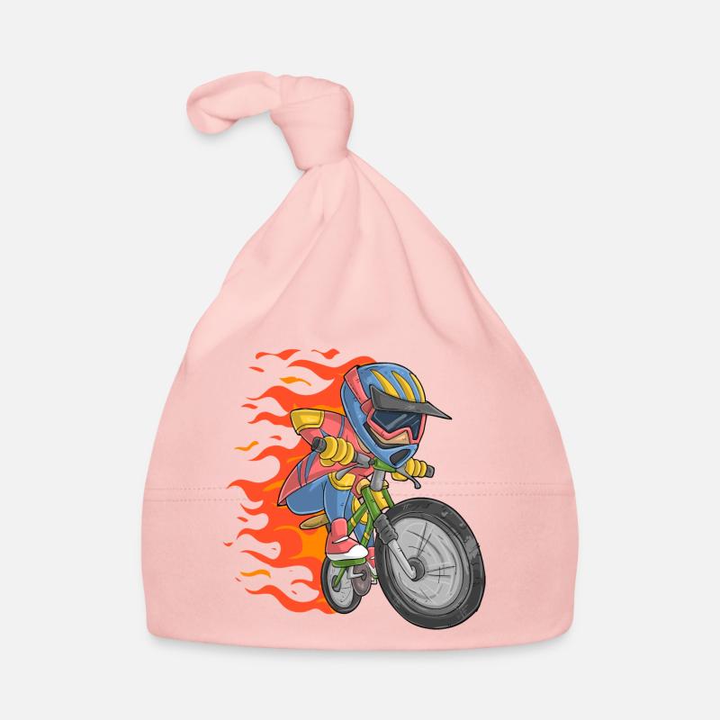 Biker mit Flammen Baby Bio-Mütze